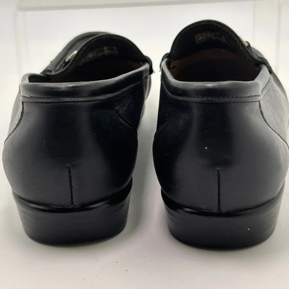 SAS Bit Loafers Women 9 Black Leather Silver Hardware Comfort Officecore